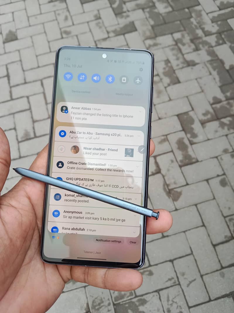 Samsung Glaxy Note 10 Lite dual sim Official PTA urgent need mony 8
