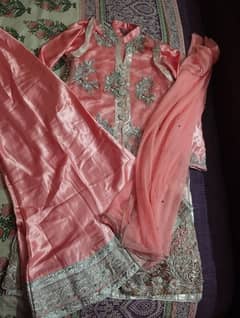 Open Shirt With Palazzo ,Net Dupatta
