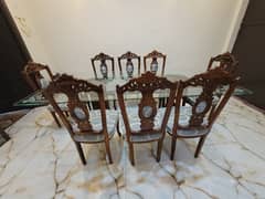 solid Wooden chinoti style Dining table with 8 chairs