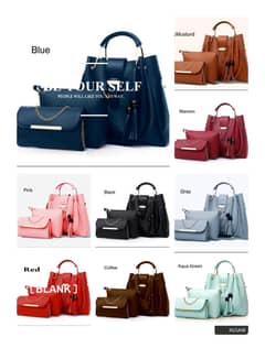 3pc set of soft Leather hand bags