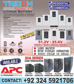 Tricon powers lithium battery & APC SMART UPS