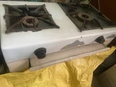 GAS CHULAA  / 2 MEDIUM  BURNERS WITH LEGS & SHELVES