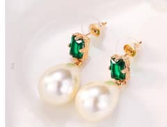 pear pearl drop ear  pair