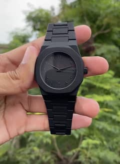 Men’s arbic aura watches black mat carbon fiber