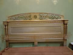 Golden King size bed without mattress