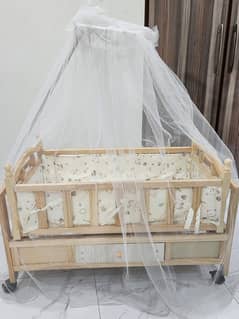 Baby bed with drawerand swing