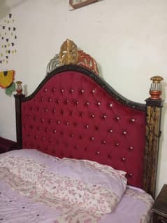 luxury Solid wood bed with side tables  with king size dressing table