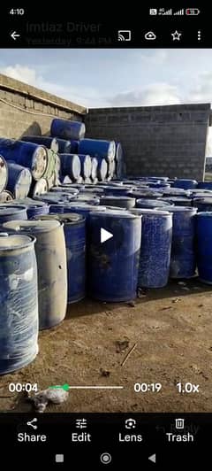 blue plastic water  durm for sale
