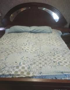 wooden bed double bed/king bed with two sides lamp