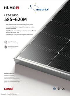 Solar Panels |  Longi panels 590~645W | LONGI HIMO X7 / HIMOX10