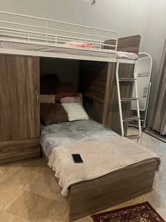 wooden bunk bed for kids