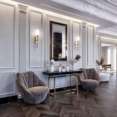 Interior design. molding work. office design. home decor. parlour