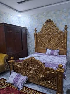 Chinioti solid wooden Bed+dressing table