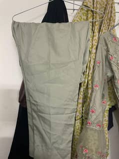 3 pcs maxi front back full heavy and dupata Heavy simple trouser