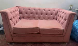 Pink Velvet 2 seater Sofa