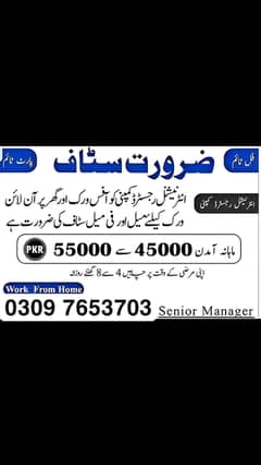 Online work available for male female and student