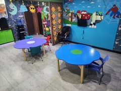 kids 5 tables with  10 chairs