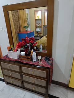 Bed with side tables, dressing table without mattress