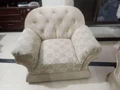 "6-Seater Off-White Sofa Set – Good Condition – For Sale"