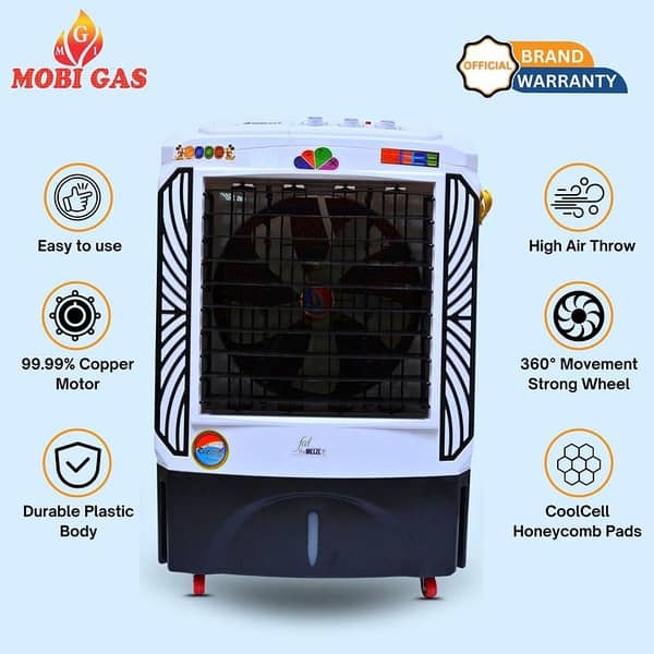 Mobi Gas 100L Air Cooler | Pure Copper Motor | 24H Cooling | 70% Energy Saving
