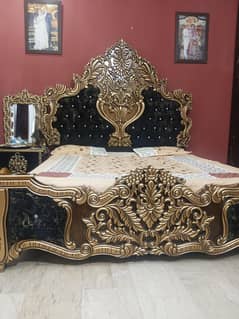 King size bridal bed  with dressing side tables without metress