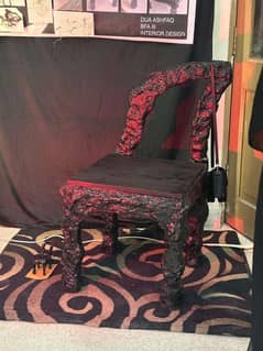 Handmade chair with hidden drawer