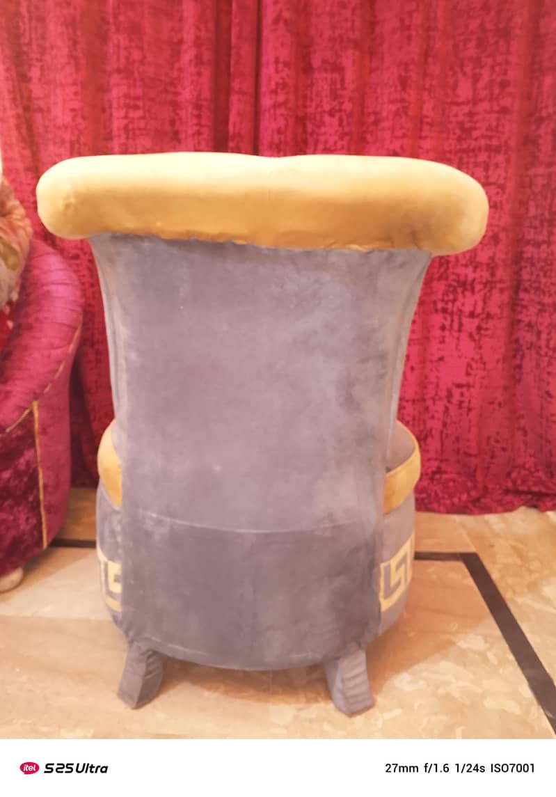 versace style sofa set with small table urgent sale 1