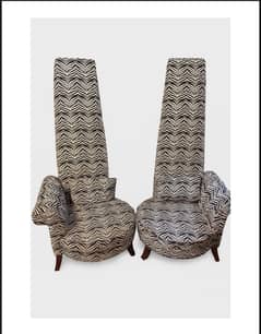 Stylish Zebra-Print Lounge Chairs (Set of 2)