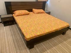 King Size Bed with side Tables and brand new Molty Foam Mattress