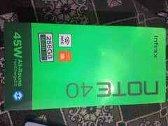 infinx note 40 with box+charge without wireless