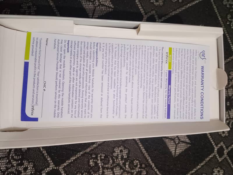 infinx note 40 with box+charge without wireless 3