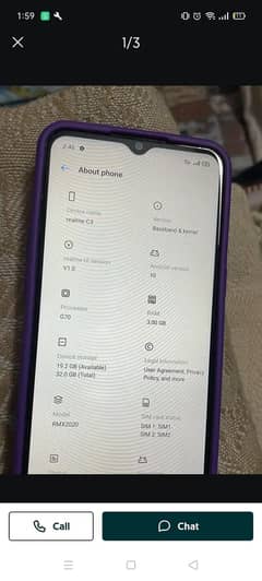 realme C3 with box n charger