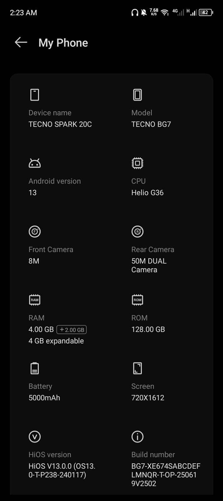 Tecno spark 20c 7