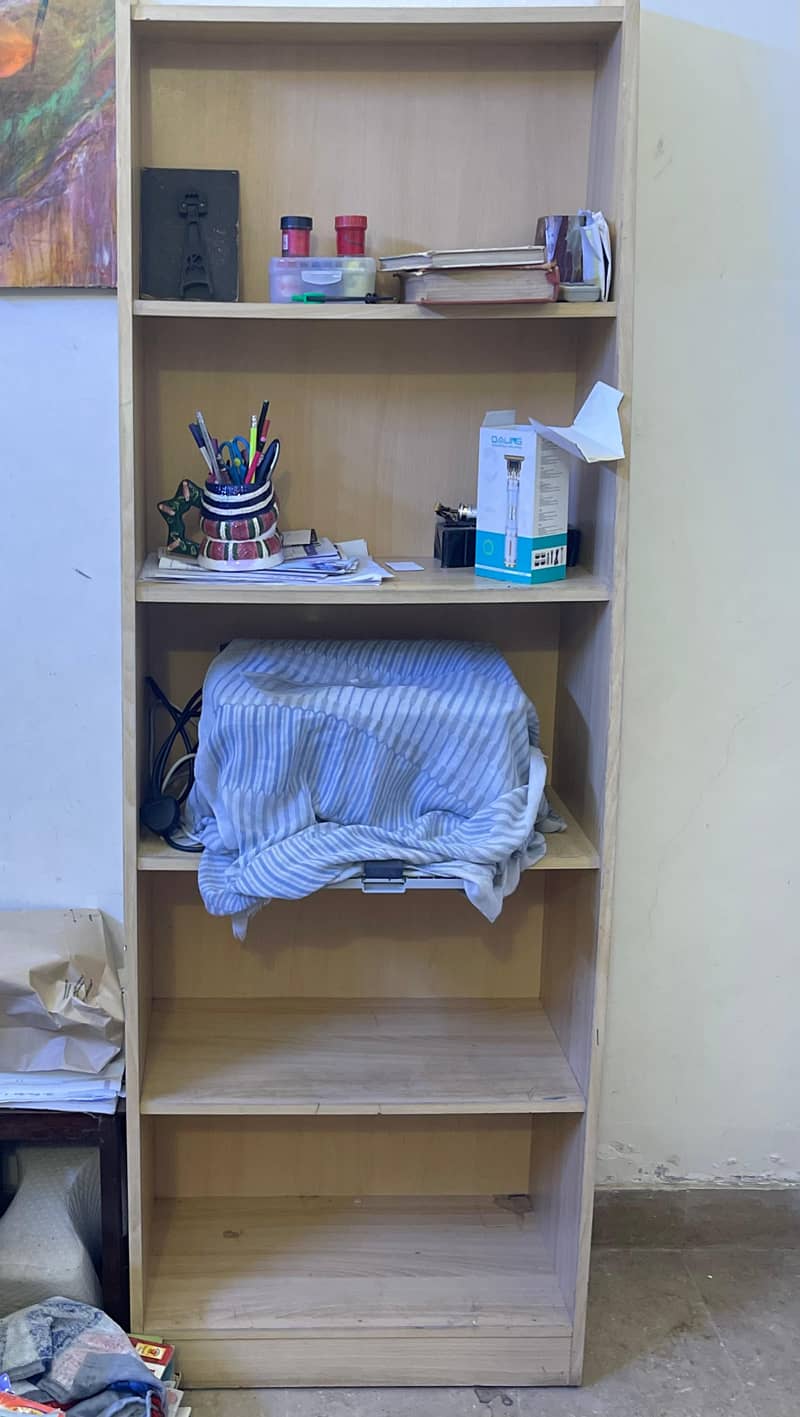 bed set in best condition with bookshelf and wardrobe/cupboard 4