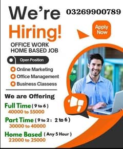online work and office work available for male and female.