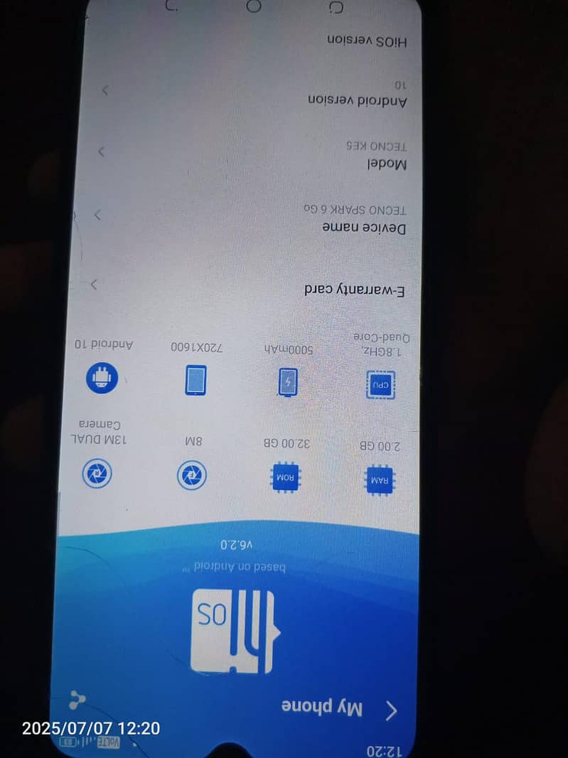 Tecno Spark 6 go 2/32 with Box 12