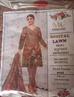 3 piece 90/70 lawn embroidery work