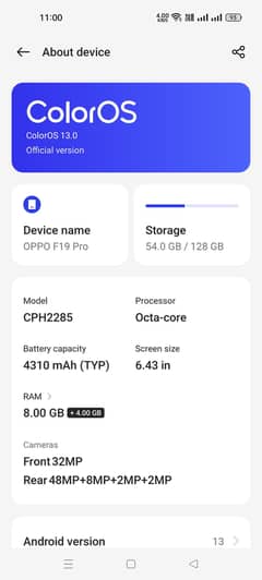 f 19 pro 8+4 128