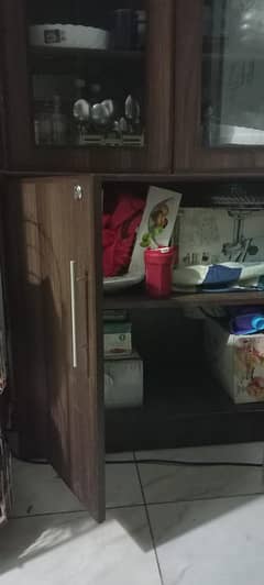 wooden cupboard with racks