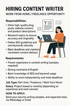 Content writer Require