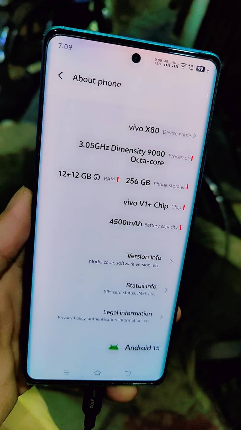 vivo x80 24GB ram 6.8 edge display 15 update software 10.10 condition 2