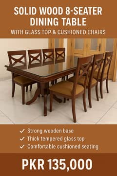 Dining table , 8 Chairs
