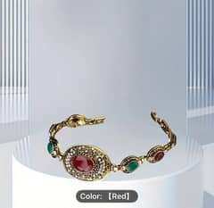 Vintage Boho Style Alloy Bracelet with Synthetic Zirconia.