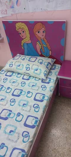Bed and side table