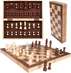 Portable Folding Wooden Chess Board Set