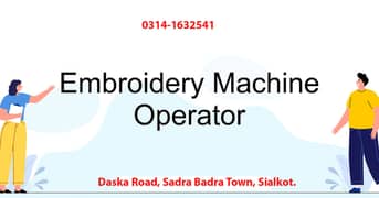 Urgent Embroidery Machine Operator job in Sialkot Pakistan