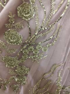 pink colour net dress with sequence and cut Dana
