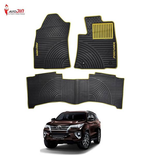 Toyota Fortuner Black PVC Floor Mats for 2016-2020 Models