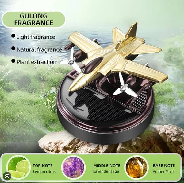 Bushineco Solar Aroma F-16 Jet Car Fragrance - Dark Green, Silver, and Gold