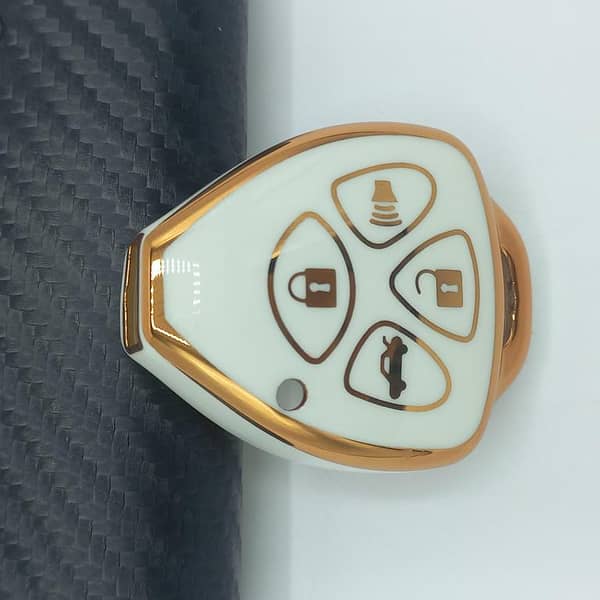 Corolla 4 Button White TPU Car Key Cover